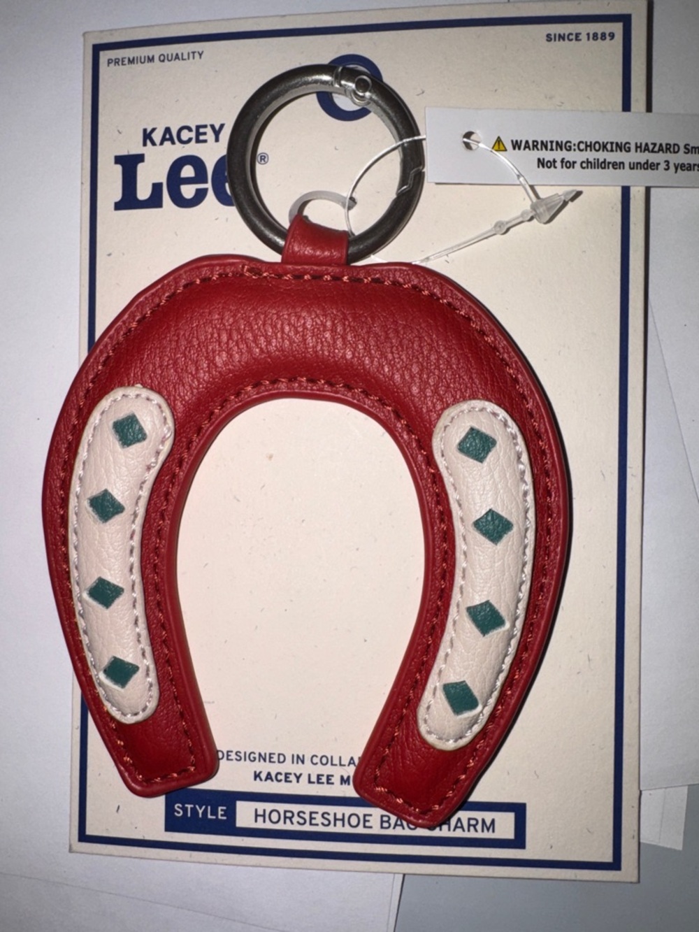 NWT Kacey Musgraves X Lee @ Walmart Red Horseshoe Bag Charm Keychain